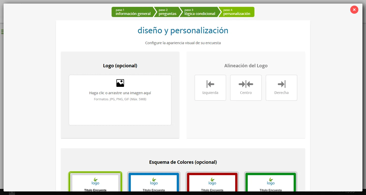Wizard: Personalización.