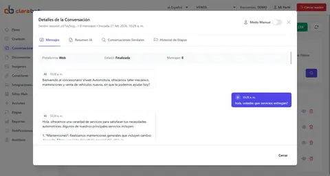 Detalle de Conversación.