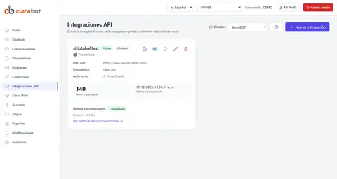 Vista de integración.