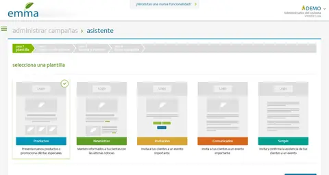 Asistente de campaña - paso 1.